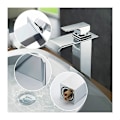 Miniatyrbild 3 av 5: Badrumsblandare Vattenfall Bassängblandare Hög Pip Krom Handfat Blandare Modern Design..DEBUNS