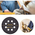 Miniatyrbillede 4 af 5: Tommer 8 Huller 4 Skruehuller Slibeskive Pad Bagside Sliber Krog og Løkke Selvklæbende Skive Sort Kompatibel med Dewalt DWE6423 DWE6421 DCW210B