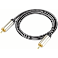 Pikkukuva 1 / 5: Koaksiaalinen digitaalinen audiokaapeli, HiFi 5.1 SPDIF RCA - RCA uros-uros, digitaaliseen audioon ja komposiittivideokaapeleihin (Koko: 1,5 m)