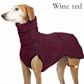 Pikkukuva 3 / 5: Talvikoiran villapaita korkealla kauluksella Greyhound Whippet -vaatteet Lurcher-takki viininpunainen Wine Red 3XL