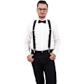 Miniatyrbillede 4 af 5: Suspenders med ekstra stærke metalclips 4 cm brede Heavy Duty suspenders One Size Passer alle mænd og kvinder Justerbar og elastisk X-form (sort)