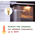 Pikkukuva 4 / 4: 5 kpl Salt Bulb 15W E14 T22 -lamppuja, lämmin valkoinen hehkulamppu 2700K, 80LM, AC 230V, uunilamppu 15W 300°, uuniin, jääkaappiin, suolalamppuun, grilliuuneihin NPTERBL
