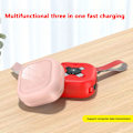 Miniatyrbild 4 av 5: IC Högkvalitativ 3-i-1 Kreativ Vikbar Multifunktionell USB Snabbladdare Rosa