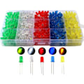 Pikkukuva 1 / 3: 500 kpl x 5 mm LED Diffusoitu 2-nastainen pyöreä väri valkoinen/punainen/keltainen/vihreä/sininen sarjalaatikko (5 väriä x 100 kpl)..DEBUNS