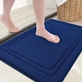 Miniatyrbillede 1 af 5: IC Memory Foam Bademåtte 24x16, Ultra Blød, Skridsikker og Absorberende Badeværelsesmåtte, Maskinvaskbar, Komfortabelt Badekar, Marineblå