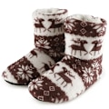 Miniatyrbillede 6 af 7: Dame hjemmesko Koral fleece Pels Ankelstøvler Varme indendørs sko Rød Red 25cm (36-38 EU)