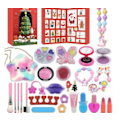 Miniatyrbillede 1 af 6: Børnemakeup Blind Box DIY Kosmetik Neglekunst Pige Dukke Tøj Julegave Håndrevet Nedtællingskalender Red color box