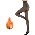 Miniatyrbillede 1 af 8: Fleeceforet Tights Ekstra Tykke Varme Vinter Dobbeltforet Termiske Tights med Stræk Falsk Sheer Hud Slim Elastiske Leggings Høj Talje Tights til Kvinder 200g