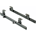 Miniatyrbillede 1 af 5: Kuglelejeskinner til platform/hylde under skrivebord eller tastaturskuffe, højdejusterbart tastaturskinnesæt, stål, sort zinkbelagt, 2-pak