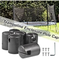 Miniatyrbilde 5 av 5: Trampoline Rørhetter - Tykke Slitesterke Trampolinestang Endestykker, Erstatningsdeksel for Flat Stålplate Toppringsystem, Svart, DEBUNS