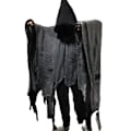 Pikkukuva 6 / 9: Halloween-viitta aikuisten ja lasten zombipukuun, kalloviitta rekvisiitta kauhuhaamu tie MJ51 One Size grey