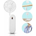 Miniatyrbillede 1 af 5: Halsventilator, Mini USB Halsventilator, 360° Fri Rotation, med Genopladeligt 1200mAh Batteri, Støjsvag Ventilator 3 Hastigheder, Sammenklappelig til Skrivebord Camping (Hvid)-Fei Yu