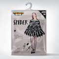 Miniatyrbillede 7 af 8: Spindelvævs-kjole poncho kostumer med glødeffekt og krone til kvinder halloween fest XL