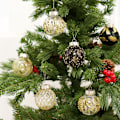 Miniatyrbild 4 av 7: Glittrande Svarta Julgranskulor, DIY Juldekorationer Julklappar, 25 st Handmålade Okrossbara Dekorationer För Din Julgran