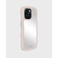 Miniatyrbild 2 av 4: holdit iPhone 15/14/13 Skal Wavy Light Beige Mirror