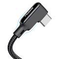 Miniatyrbild 1 av 5: McDodo CA-7310 USB-C kabel med LED, QC 4.0, 1.8m, svart