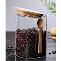 Miniatyrbild 8 av 8: Hållbara glasburkar för din kaffebar, bambulock skapar en lufttät försegling, högt borosilikatglas säkerställer hållbarhet, lämplig för te, kaffe,