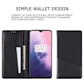 Miniatyrbild 2 av 5: OnePlus 6T Elegant Fodral i PU-Läder med RFID Block Svart