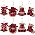 Miniatyrbild 1 av 6: Religiösa Buffalo Plaid-prydnader, Elegant keramik med toppmoderna trycktekniker