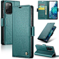 Miniatyrbild 1 av 5: Samsung S20 FE - Fodral Premium Läder RFID Skyddat CaseMe® Grön Green
