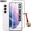 Miniatyrbild 1 av 4: 3 x integrerat härdat glas för Samsung Galaxy S23 skyddsglas Svart