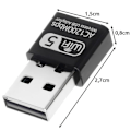 Miniatyrbild 2 av 5: Wifi Adapter USB - 2,4 GHz / 5 GHz - 1200 mbit Svart