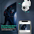 Miniatyrbild 2 av 5: Intelligent Rörelsedetektering Utomhuskamera, Automatisk Spårning & Tvåvägssamtal, 360° PTZ-kontroll för Omfattande Hemsäkerhet