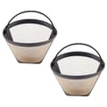 Miniatyrbillede 1 af 7: 2 stk. kaffefilter i rustfrit stål håndkaffemaskine Gratis papirfilter filterdryp