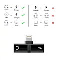 Miniatyrbild 3 av 4: iPhone XR/Xs Max/XS/X/8/7 Dual/Dubbelingång Adapter Rosa