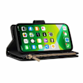 Miniatyrbild 5 av 5: iPhone 13 Mini Multifunktionellt Plånboksfodral Zipper 8-Fack Svart