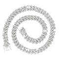 Miniatyrbild 1 av 5: 20mm Hip Hop Iced Out Cuban Link Chain Halsband Silver Bling Miami Choker Lab Diamond Halsband För Män