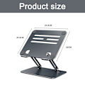 Miniatyrbild 2 av 5: Bärbart datorställ med hopfällbart laptopstativ, justerbar höjd i aluminiumlegering och ergonomisk design för 10-17\" laptops
