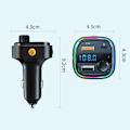 Miniatyrbild 5 av 5: Bluetooth FM-sändare Billaddare för Säker Handsfree-samtal, LED Voltmeter Display Säkerställer Bilbatteriets Hälsa, 7-färgs LED-bakgrundsbelyst Bilradio