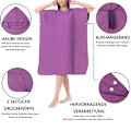 Miniatyrbild 3 av 6: Snabbtorkande Surf Strandponcho, Mikrofibermaterial Ultralätt Huva Handduk, Perfekt För Surfing, Simning Och Utomhusaktiviteter, One Size