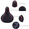 Miniatyrbild 2 av 5: Extra Vadderad Cykelsadel med Memory Foam, Vattentätt Läderöverdrag - Ergonomisk Design för Män och Kvinnor, Universell Passform för Landsvägscyklar, MTB och Träningscyklar