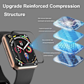 Miniatyrbild 2 av 5: 2-PACK Apple Watch Series 7 45mm FullFrame 3D Flexibelt glas 0.26mm 7H Transparent