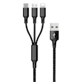 Miniatyrbild 2 av 3: Laddarkabel 3 in 1 Lightning / USB-C / Micro USB 3-Pack