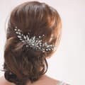 Miniatyrbilde 2 av 6: Hårkam til bryllup sølv rhinestones opal krystall vintage
