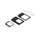 Miniatyrbild 5 av 5: SIM card adapter for micro/mini/nano SIM, black