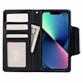 Miniatyrbild 2 av 5: iPhone 13 - 2in1 Läder Magnet Fodral / Skal - Svart