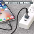 Miniatyrbillede 2 af 5: USB til USB-C-adapter til Apple iPhone 16 ProMax, 3-pak, Type C til USB A-kabelstik til iPhone 15 14 13 12 11