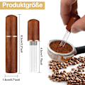 Miniatyrbild 4 av 7: Espressomaskin Tillbehör, Fin Nål Design Espresso Distributionsverktyg För Jämn Espressoextraktion, Högkvalitativt Rostfritt Stål, Naturligt Trä