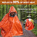 Miniatyrbild 2 av 5: Äventyrsredo, Kompakt Design för Nödregnponcho, Termisk Filtfoder Vattentätt och Slitstarkt, Behåller Kroppsvärme för Utomhusöverlevnad