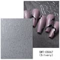 10 Aurora Line Nagelstickers - Silver Självhäftande Nagelsticker