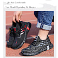 Miniatyrbild 2 av 5: Lätta, punkteringsbeständiga, skyddsarbetsskor för män Sneakers 3C3019 BlackRed 44