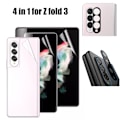 Miniatyrbild 2 av 5: 4-in-1 Galaxy Z Fold 3 Skärmskydd 2.5D Kameralinsskydd Transparent