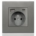 Miniatyrbilde 1 av 5: Fransk stikkontaktpanel Type-c+USB16A Type 86, antall stikkontakter: 2 h