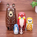 Miniatyrbild 1 av 5: Ryska Dockor / Matryoshka - Babushka docka - Djur multifärg