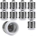 10x Sockeladapter - 10x E40 till E27 Sockelomvandlare - E27 Baslampahållare Adapter för Halogen LED-lampa
