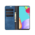 Miniatyrbild 4 av 5: Samsung Galaxy A52 / A52s - Silkeslent Läder Fodral - Blå Blue Blå